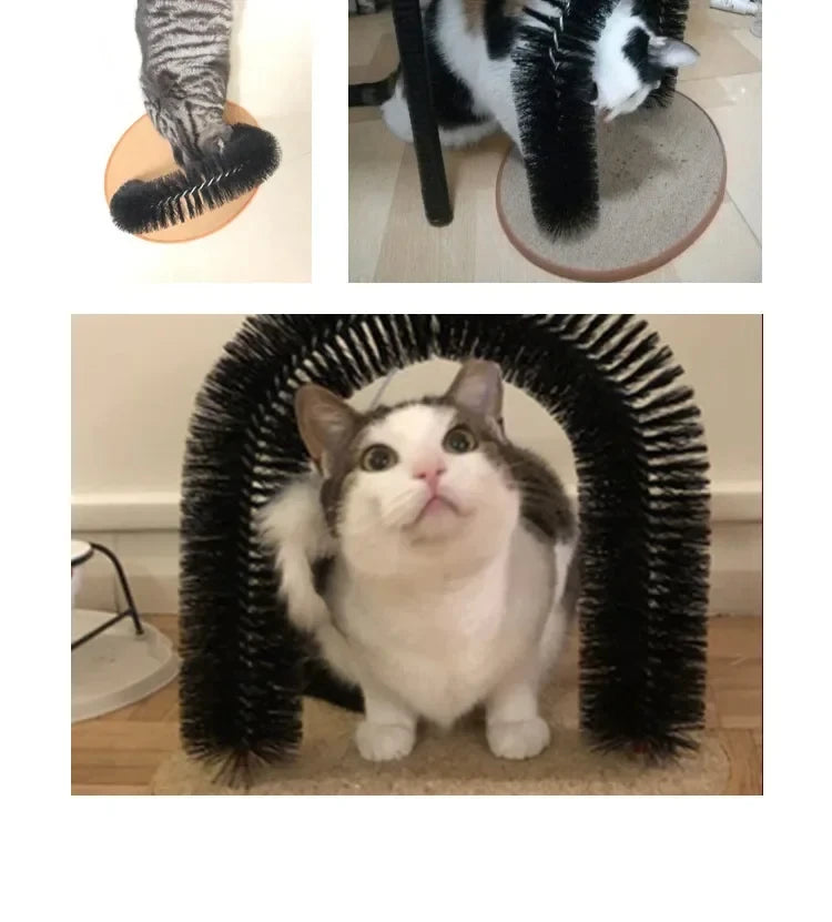 Jouet d'auto-toilettage pour chat — Brosse de massage avec tapis à gratter