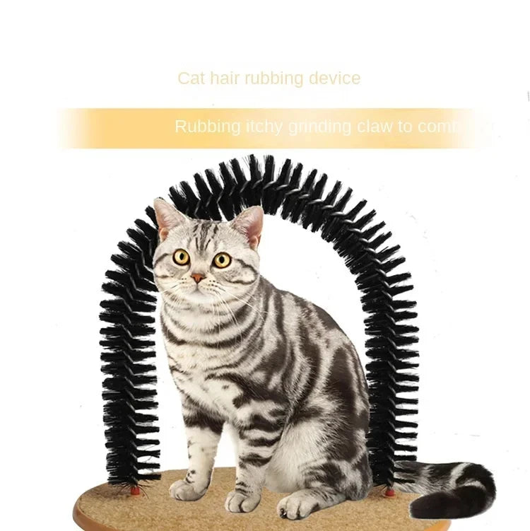 Jouet d'auto-toilettage pour chat — Brosse de massage avec tapis à gratter