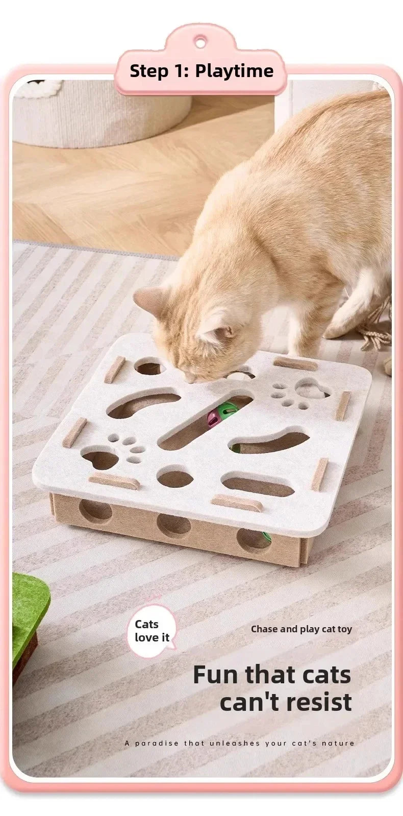 Distributeur de croquettes ludique pour chat — Labyrinthe interactif pour stimuler l'esprit