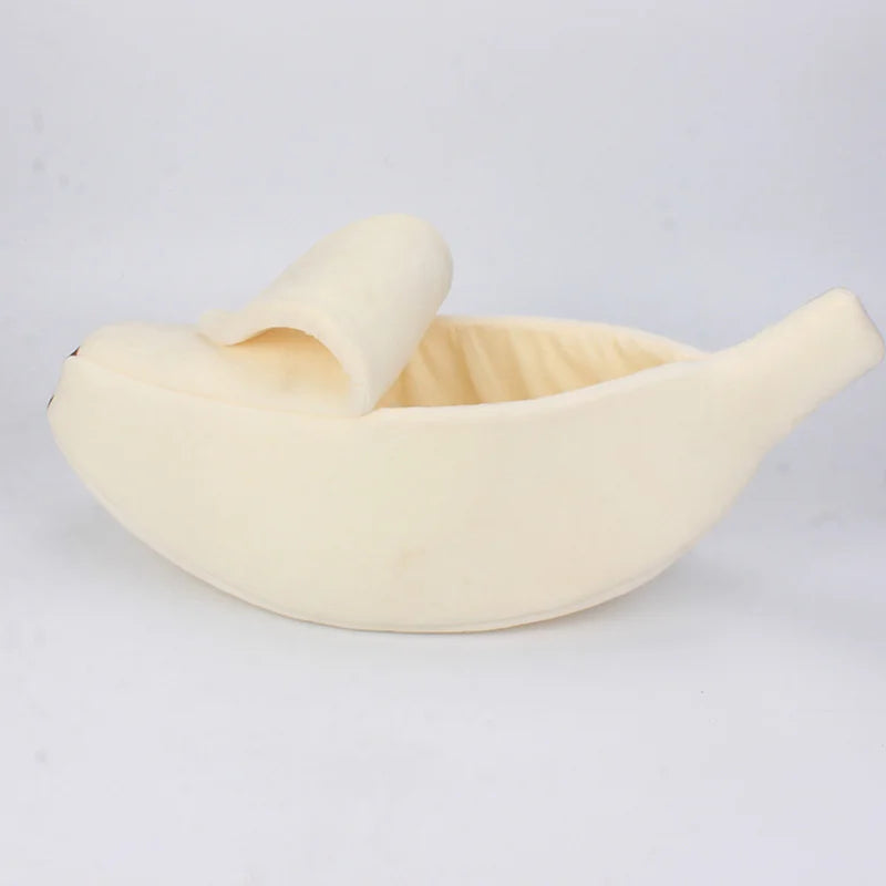Lit Banane pour Chat – Panier Douillet en Peluche pour Chats et Petits Chiens