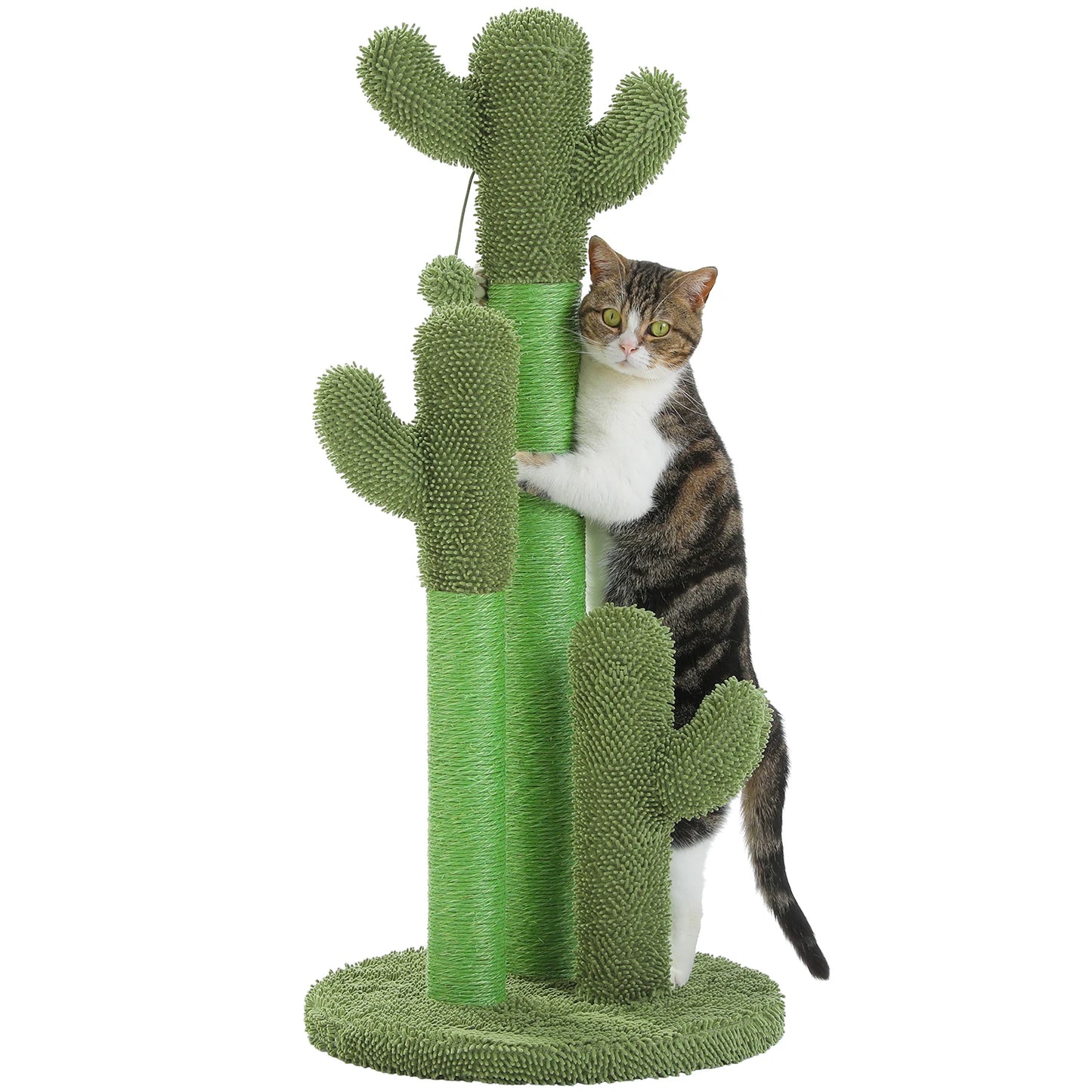 Arbre à chat cactus — Griffoir en sisal haut avec balle suspendue