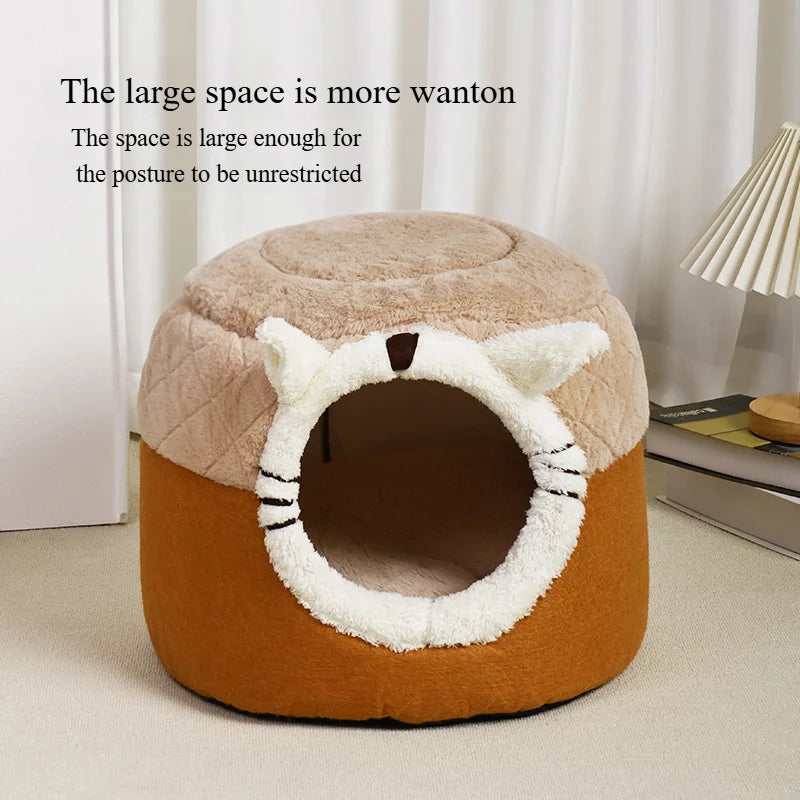 Niche pour animaux de compagnie en forme de tabouret — Panier douillet et chaud pour chats et chiens