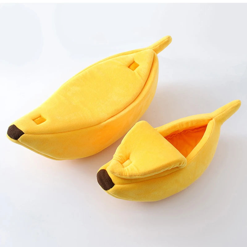 Lit Banane pour Chat – Panier Douillet en Peluche pour Chats et Petits Chiens