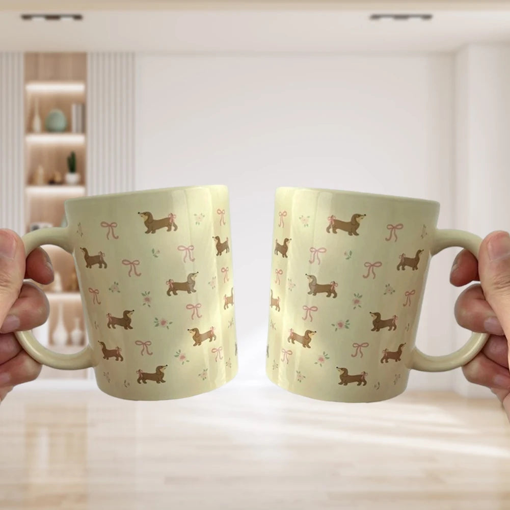 Mug en céramique Teckel — Tasse à café mignonne Chien Saucisse Cadeau pour les amoureux des chiens