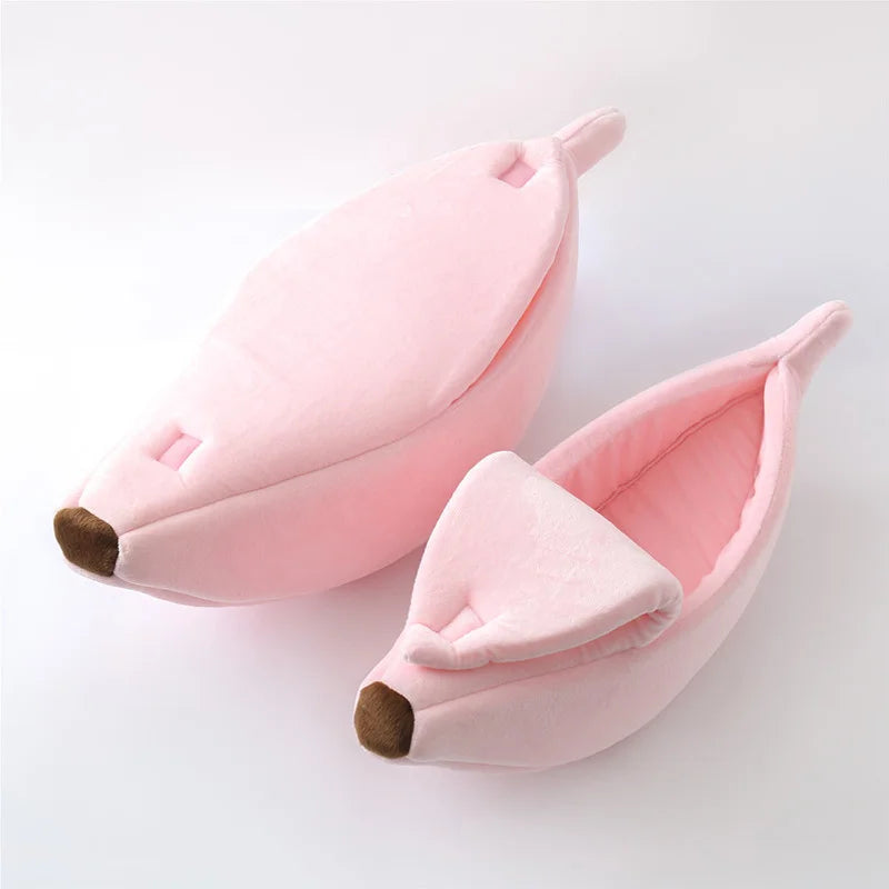 Lit Banane pour Chat – Panier Douillet en Peluche pour Chats et Petits Chiens