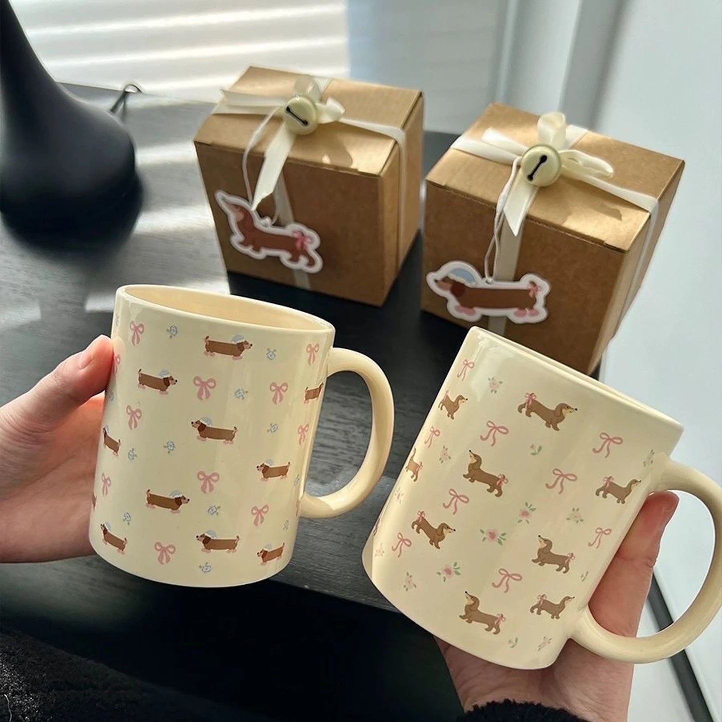 Mug en céramique Teckel — Tasse à café mignonne Chien Saucisse Cadeau pour les amoureux des chiens