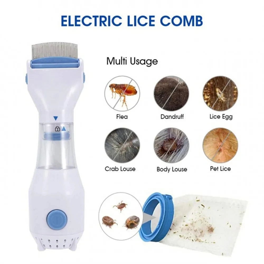 Pince anti-poux électrique, multifonctionnelle, tueur de puces physique, brosse pour chien, petit peigne électrique pour accessoires pour chiens et chats.