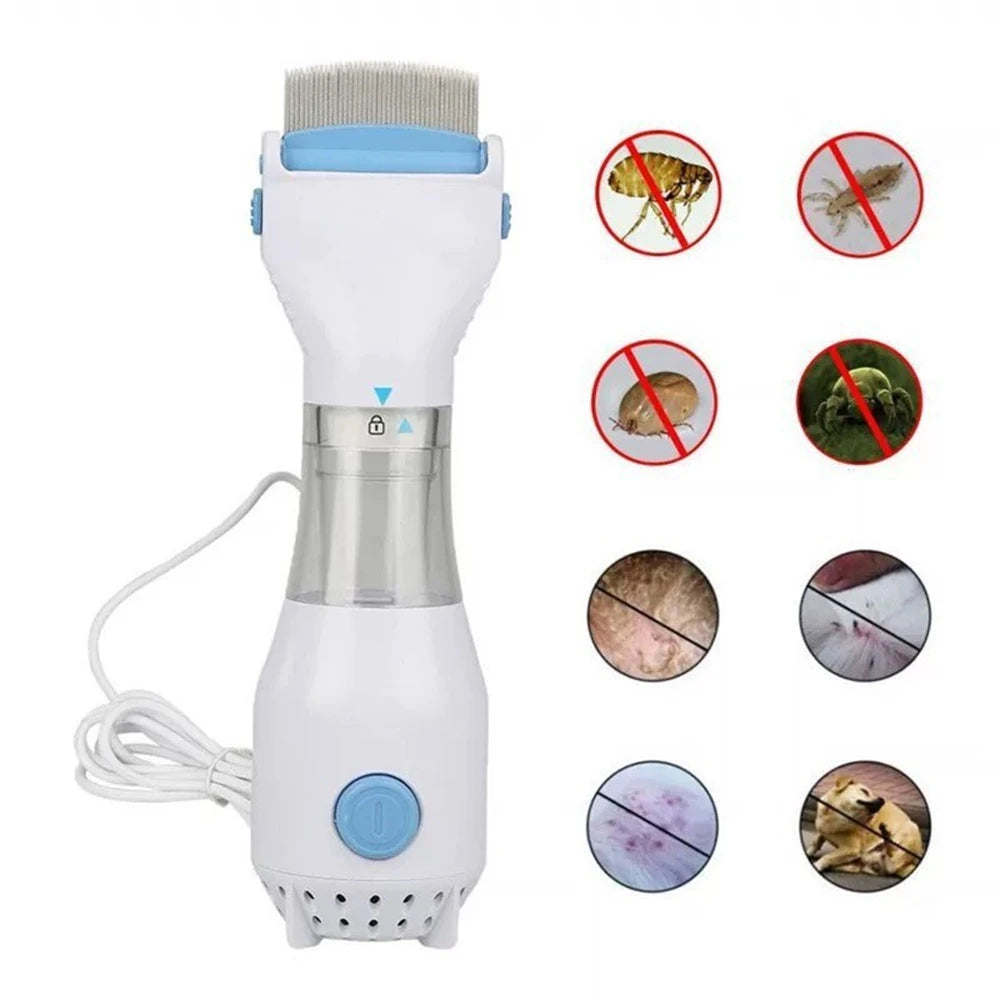 Pince anti-poux électrique, multifonctionnelle, tueur de puces physique, brosse pour chien, petit peigne électrique pour accessoires pour chiens et chats.