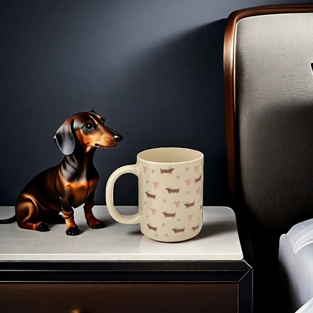 Mug en céramique Teckel — Tasse à café mignonne Chien Saucisse Cadeau pour les amoureux des chiens