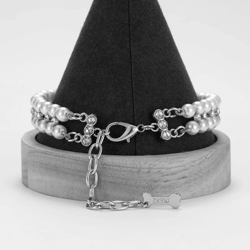 Collier de luxe pour chat et chiot, perles et strass, pour chats et petits chiens, race Ragdoll et Sphynx, accessoires pour animaux de compagnie