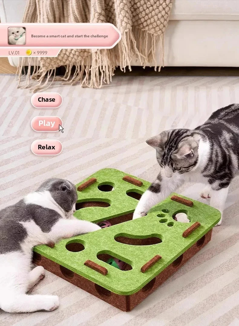 Distributeur de croquettes ludique pour chat — Labyrinthe interactif pour stimuler l'esprit