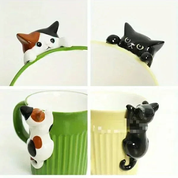 Jolie tasse en céramique Chat — Tasse à café mignonne avec motif de chat pour les amoureux des animaux