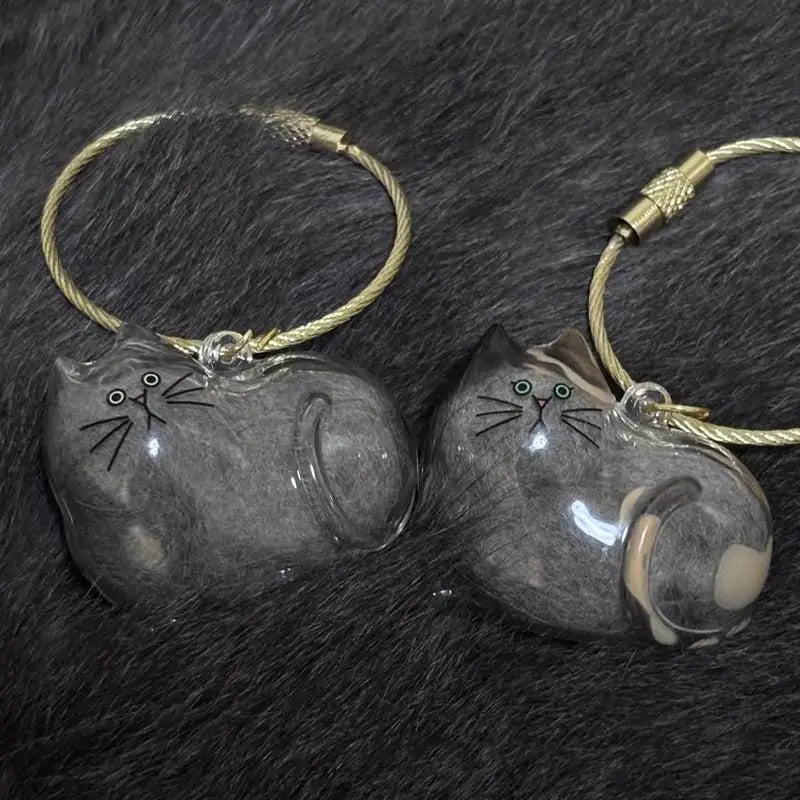 Capsule de Rangement en Résine pour Poils d'Animaux (Commémorative) Créative, Pendentif Unique en Poils de Chat/Chien, Porte-clés Nouveauté, Souvenir Tendance, Décoration de Voiture, Cadeau