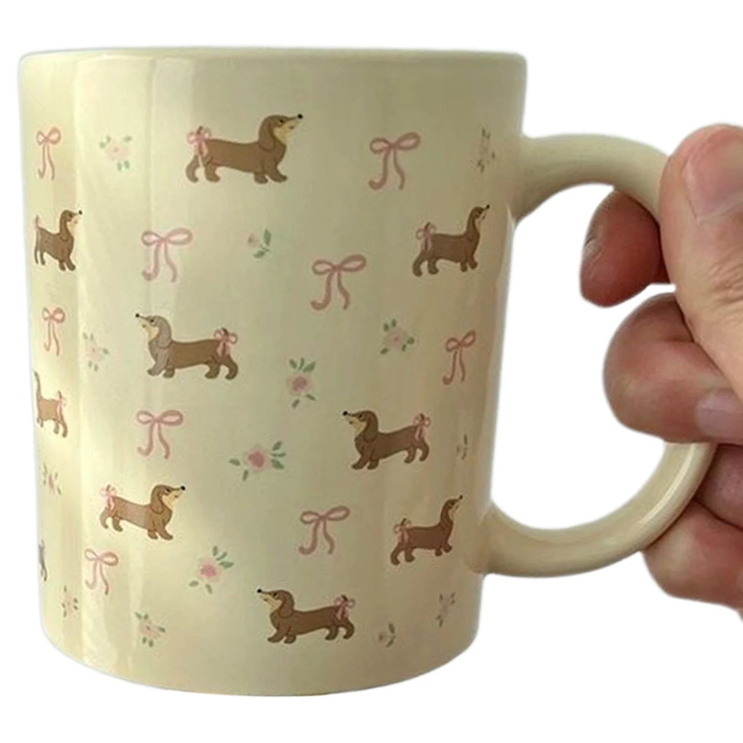 Mug en céramique Teckel — Tasse à café mignonne Chien Saucisse Cadeau pour les amoureux des chiens