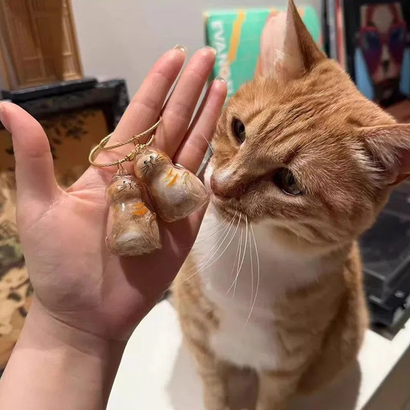 Pendentif commémoratif en résine avec capsule de poils de chat pour animaux de compagnie