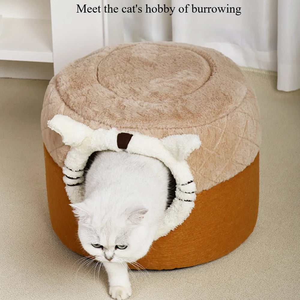 Niche pour animaux de compagnie en forme de tabouret — Panier douillet et chaud pour chats et chiens