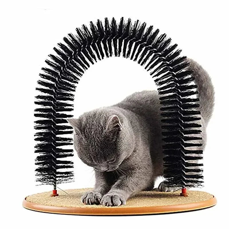 Jouet d'auto-toilettage pour chat — Brosse de massage avec tapis à gratter