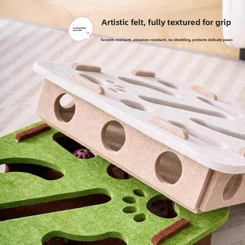 Distributeur de croquettes ludique pour chat — Labyrinthe interactif pour stimuler l'esprit