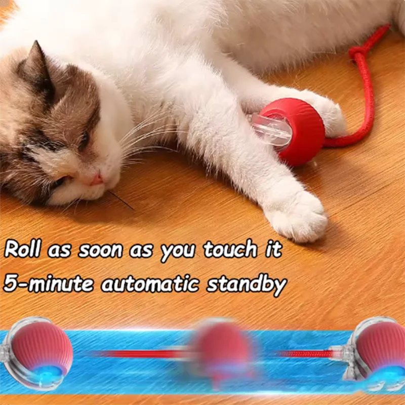 Balle Jouet Électrique Intelligente pour Chat — Jouet Interactif Automatique Rechargeable par USB