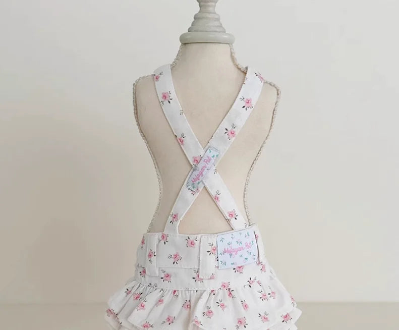 Robe chiot imprimé fleuri — Jupe d'été pour chiens petits et moyens