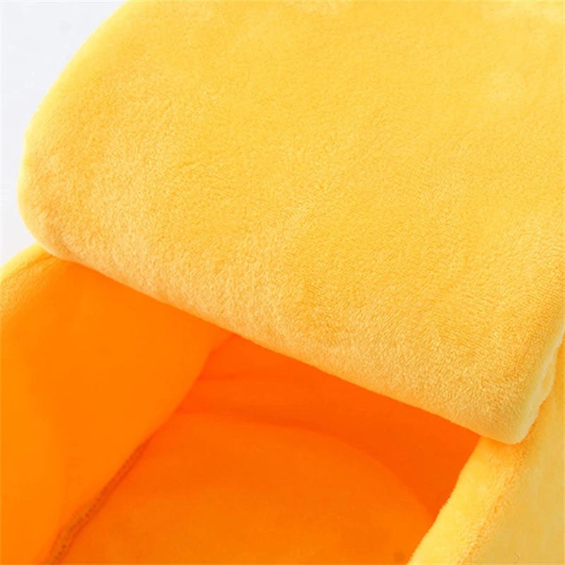 Lit Banane pour Chat – Panier Douillet en Peluche pour Chats et Petits Chiens