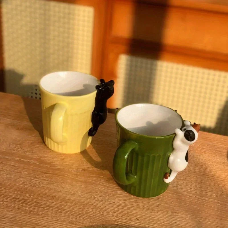 Jolie tasse en céramique Chat — Tasse à café mignonne avec motif de chat pour les amoureux des animaux