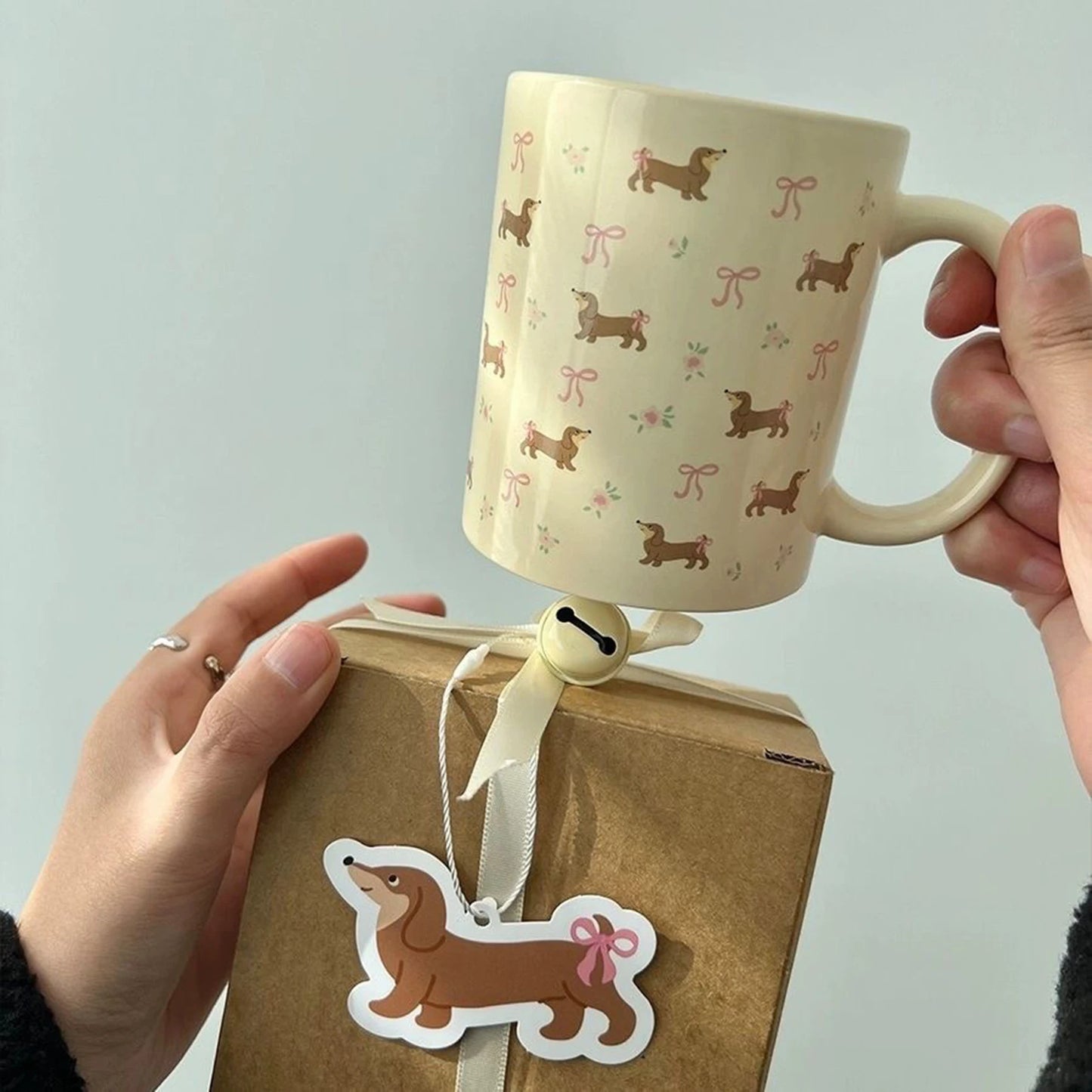Mug en céramique Teckel — Tasse à café mignonne Chien Saucisse Cadeau pour les amoureux des chiens