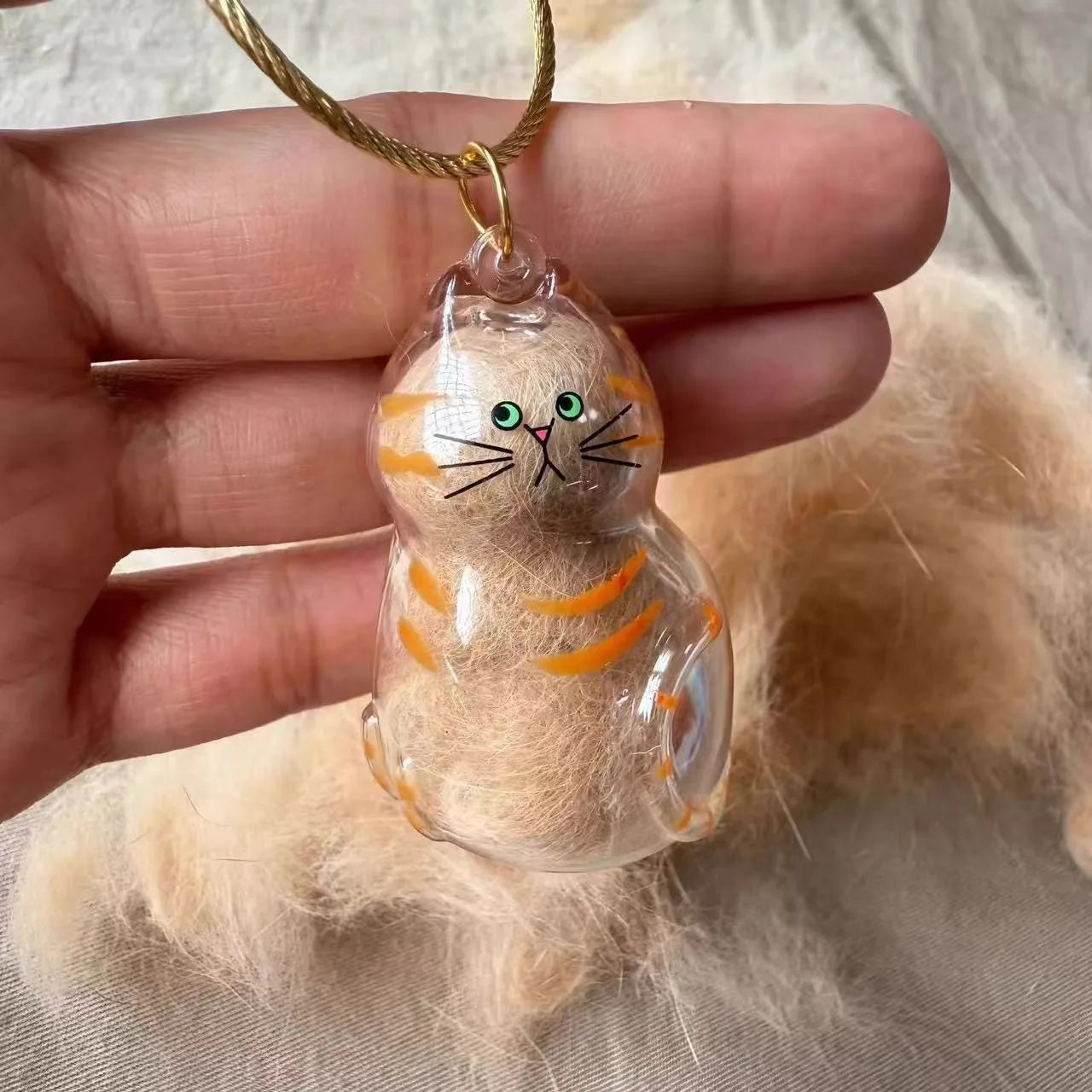 Capsule de Rangement en Résine pour Poils d'Animaux (Commémorative) Créative, Pendentif Unique en Poils de Chat/Chien, Porte-clés Nouveauté, Souvenir Tendance, Décoration de Voiture, Cadeau