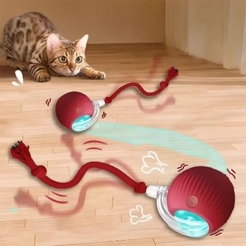 Balle Jouet Électrique Intelligente pour Chat — Jouet Interactif Automatique Rechargeable par USB