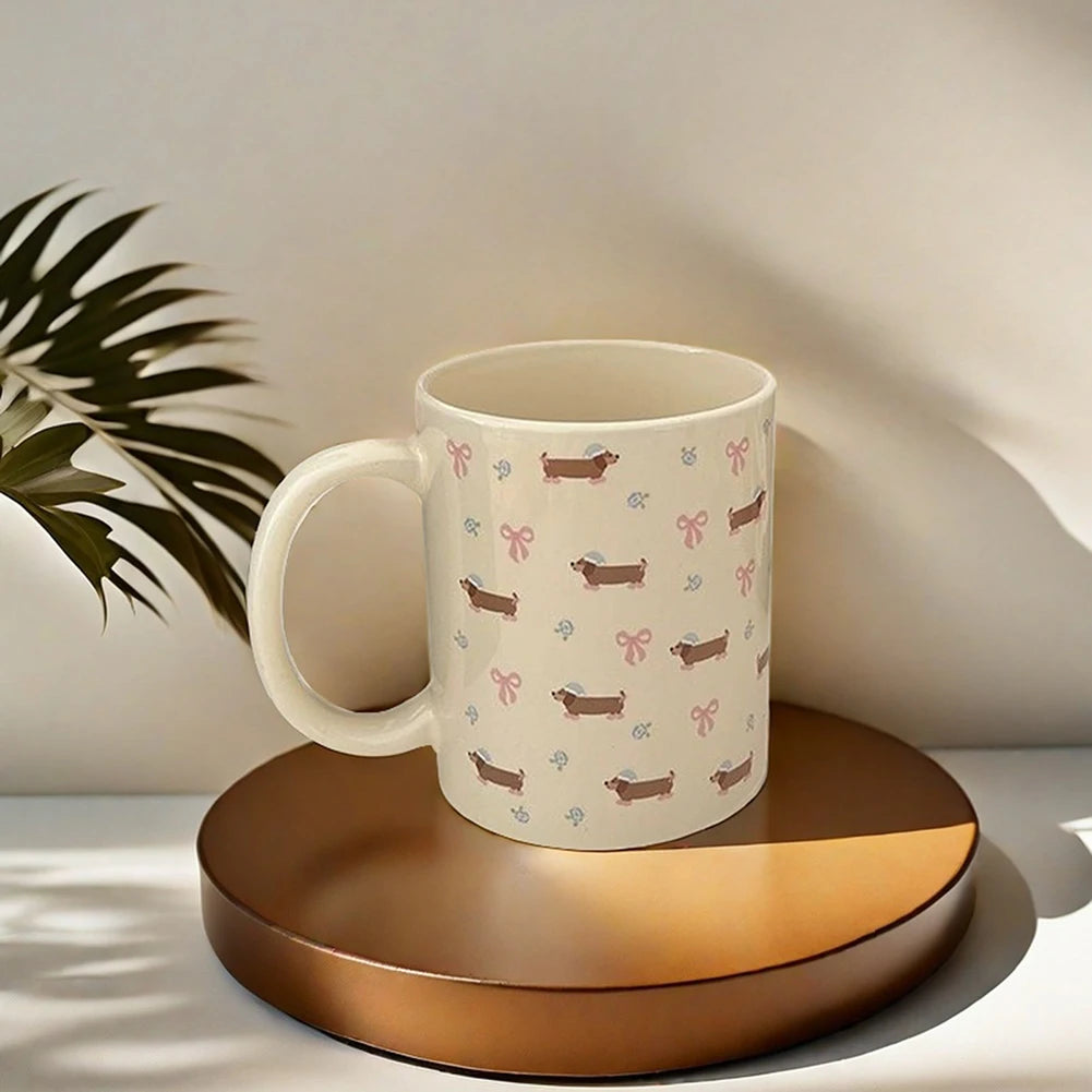 Mug en céramique Teckel — Tasse à café mignonne Chien Saucisse Cadeau pour les amoureux des chiens