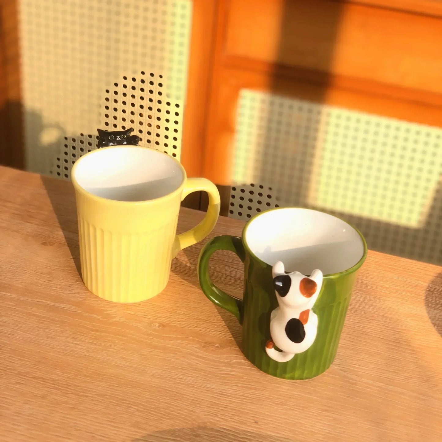 Jolie tasse en céramique Chat — Tasse à café mignonne avec motif de chat pour les amoureux des animaux