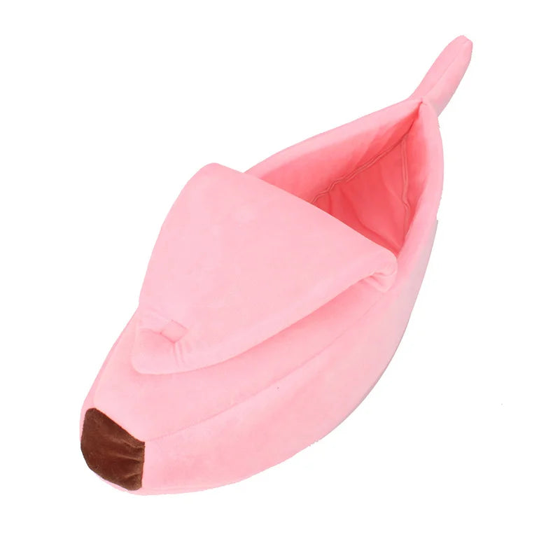 Lit Banane pour Chat – Panier Douillet en Peluche pour Chats et Petits Chiens