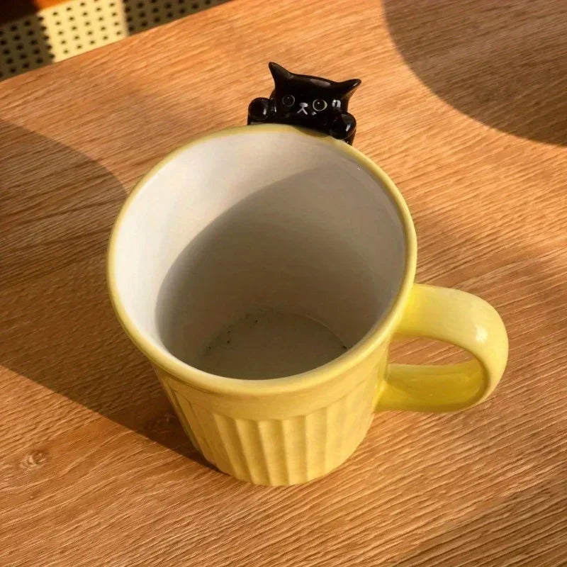 Jolie tasse en céramique Chat — Tasse à café mignonne avec motif de chat pour les amoureux des animaux