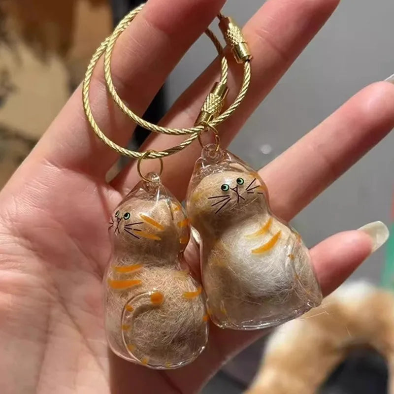 Pendentif commémoratif en résine avec capsule de poils de chat pour animaux de compagnie