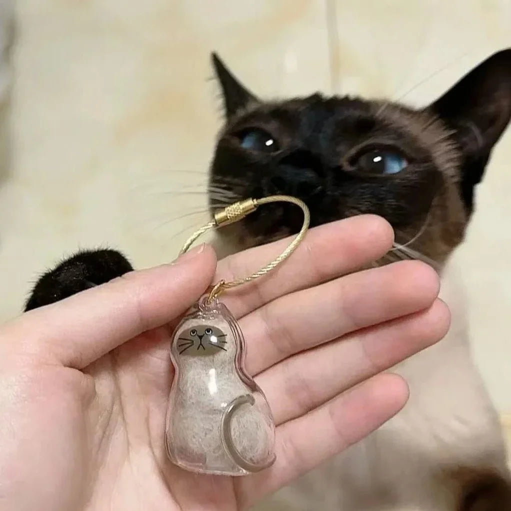 Capsule de Rangement en Résine pour Poils d'Animaux (Commémorative) Créative, Pendentif Unique en Poils de Chat/Chien, Porte-clés Nouveauté, Souvenir Tendance, Décoration de Voiture, Cadeau