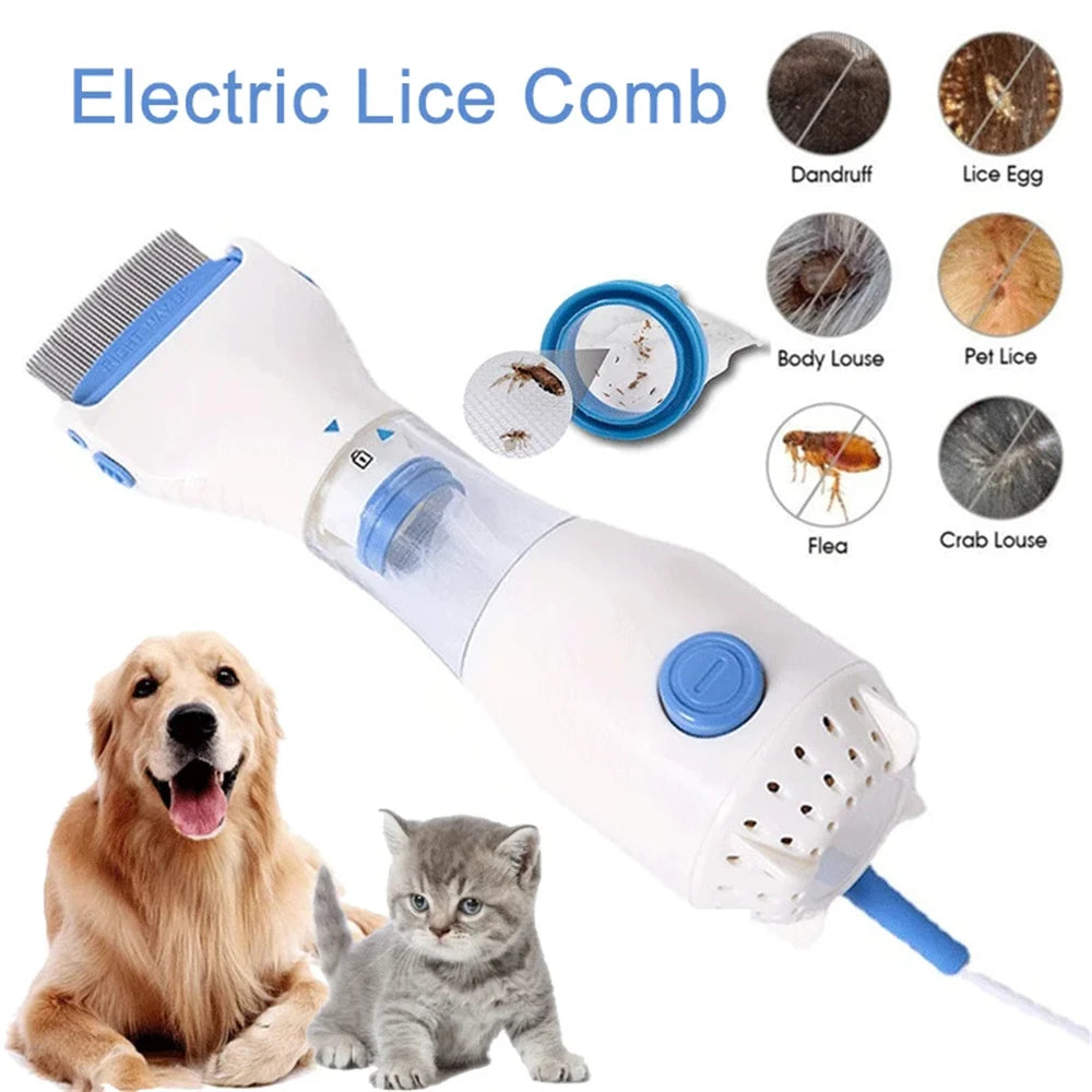Pince anti-poux électrique, multifonctionnelle, tueur de puces physique, brosse pour chien, petit peigne électrique pour accessoires pour chiens et chats.