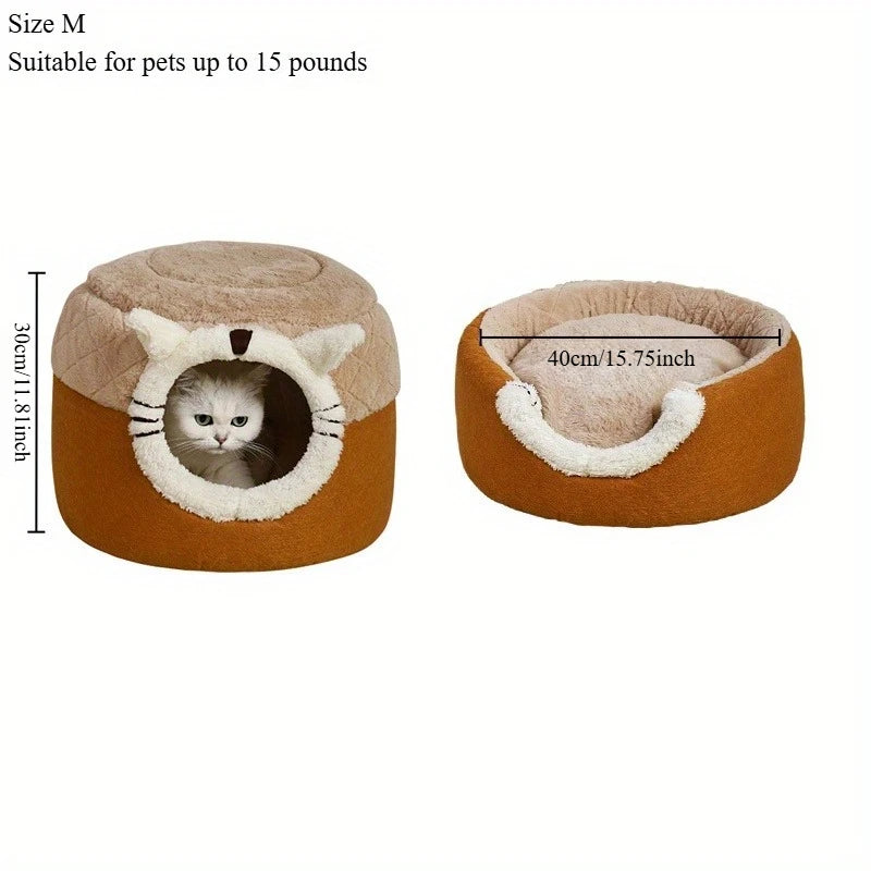 Niche pour animaux de compagnie en forme de tabouret — Panier douillet et chaud pour chats et chiens