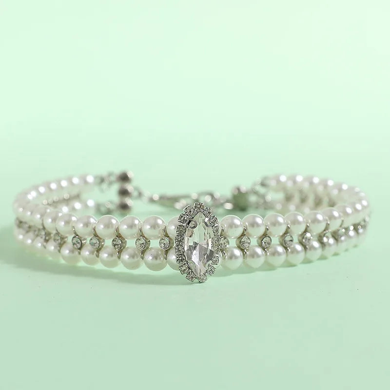Collier de luxe pour chat et chiot, perles et strass, pour chats et petits chiens, race Ragdoll et Sphynx, accessoires pour animaux de compagnie