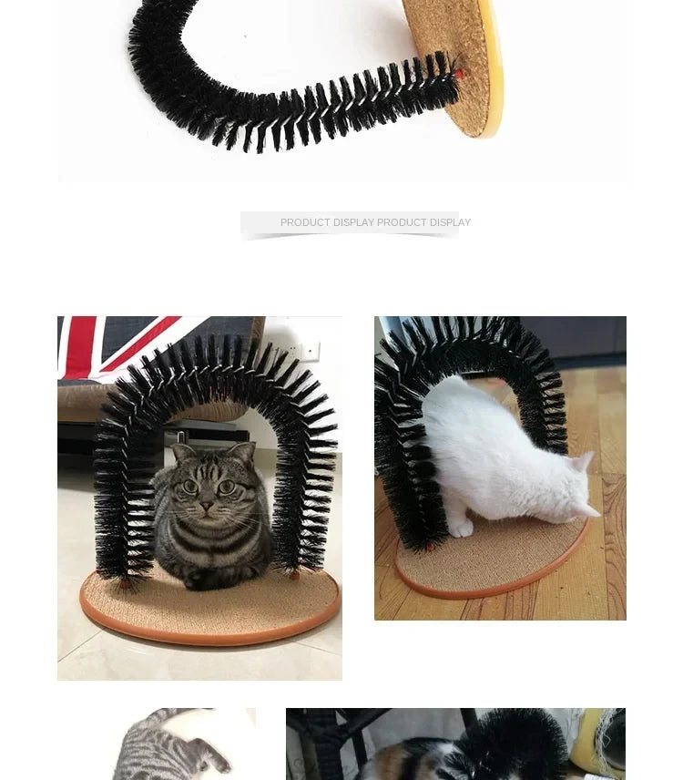 Jouet d'auto-toilettage pour chat — Brosse de massage avec tapis à gratter