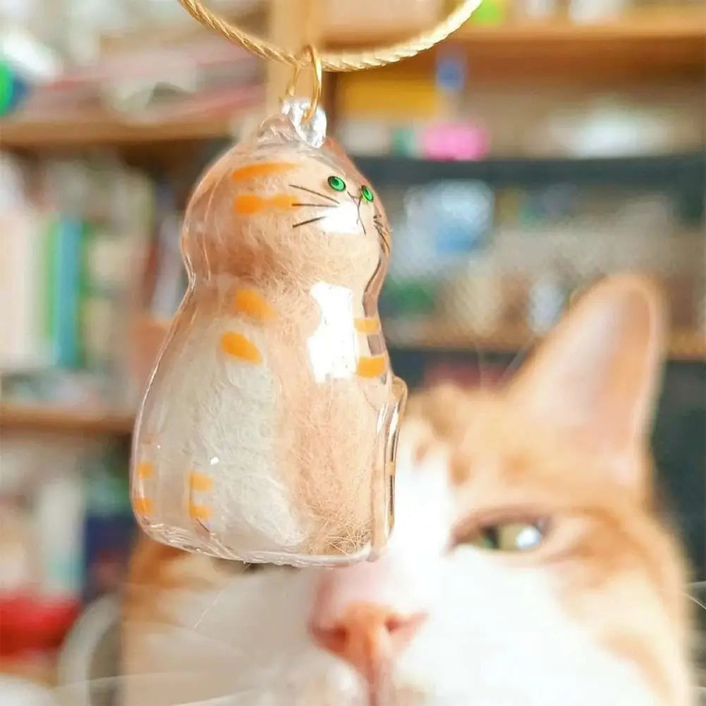 Capsule de Rangement en Résine pour Poils d'Animaux (Commémorative) Créative, Pendentif Unique en Poils de Chat/Chien, Porte-clés Nouveauté, Souvenir Tendance, Décoration de Voiture, Cadeau