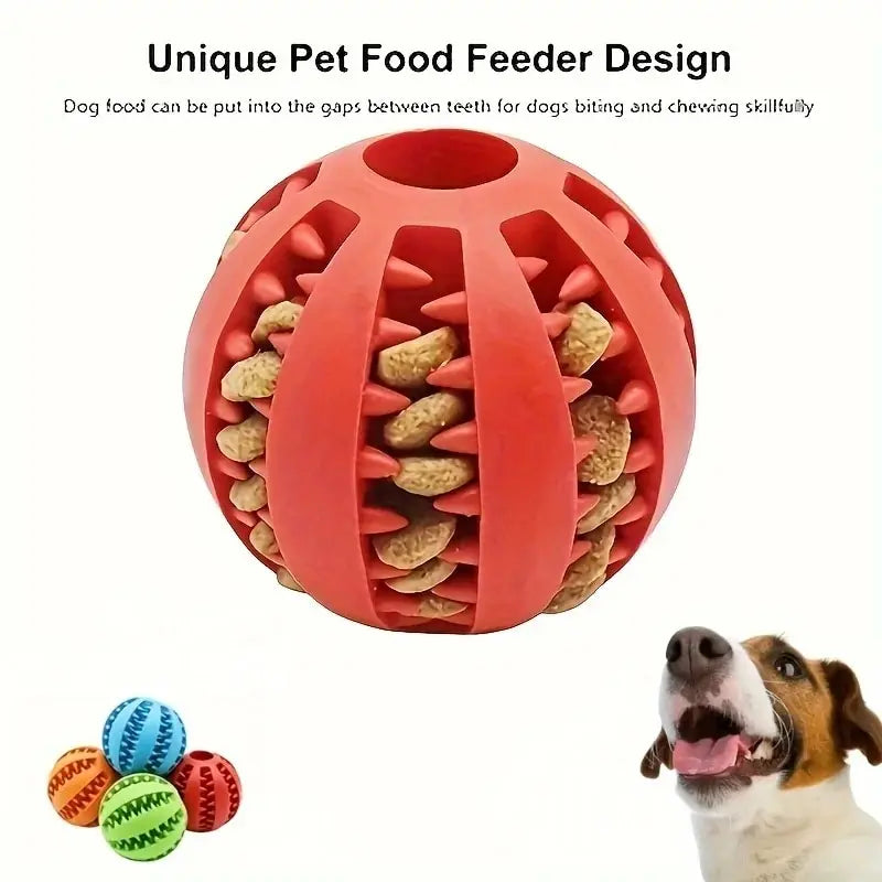 Balle jouet pour chien — Jouet à mâcher et distributeur de friandises non toxique pour chiens