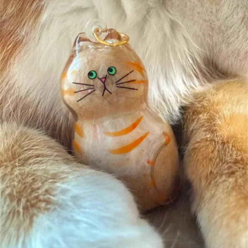 Pendentif commémoratif en résine avec capsule de poils de chat pour animaux de compagnie