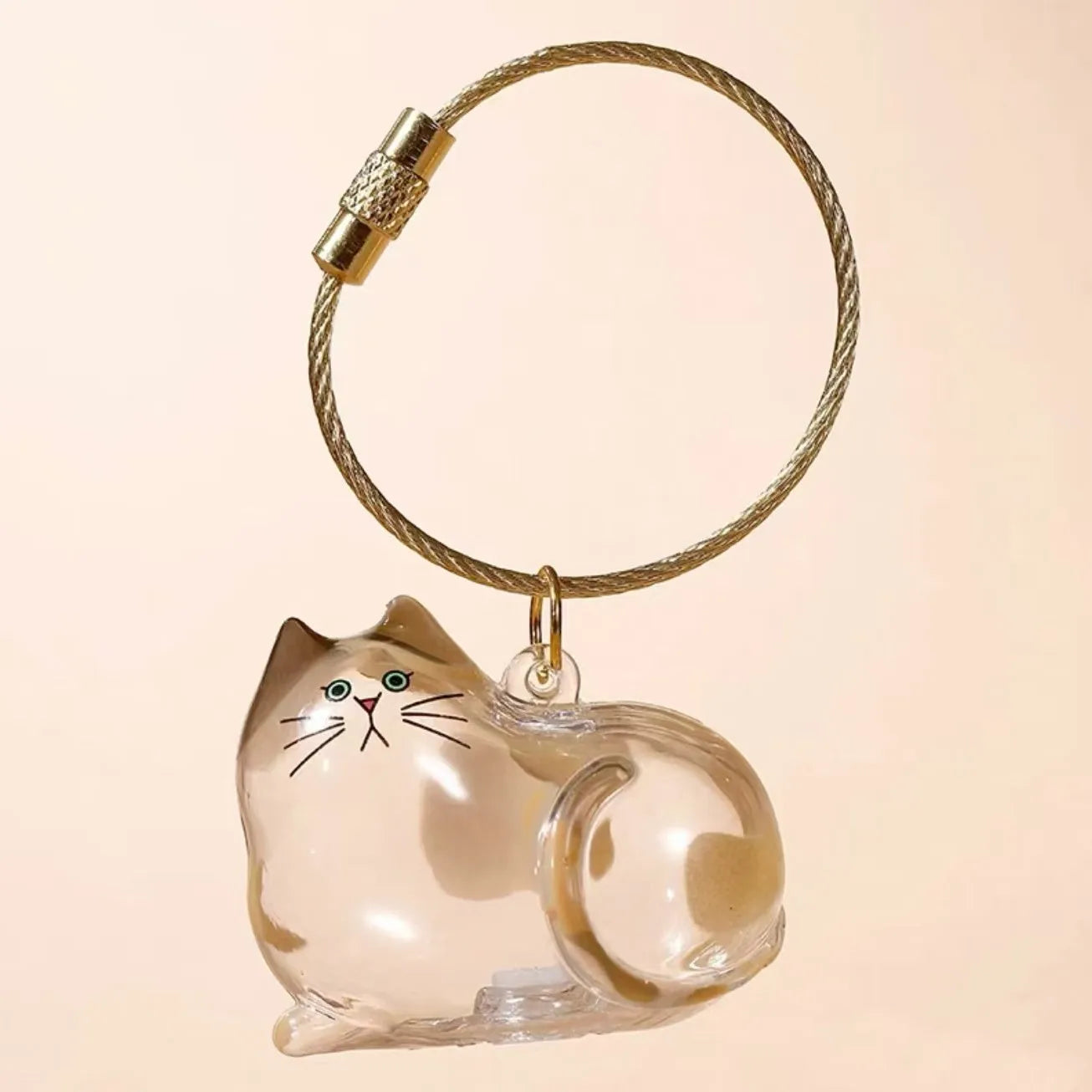 Pendentif commémoratif en résine avec capsule de poils de chat pour animaux de compagnie