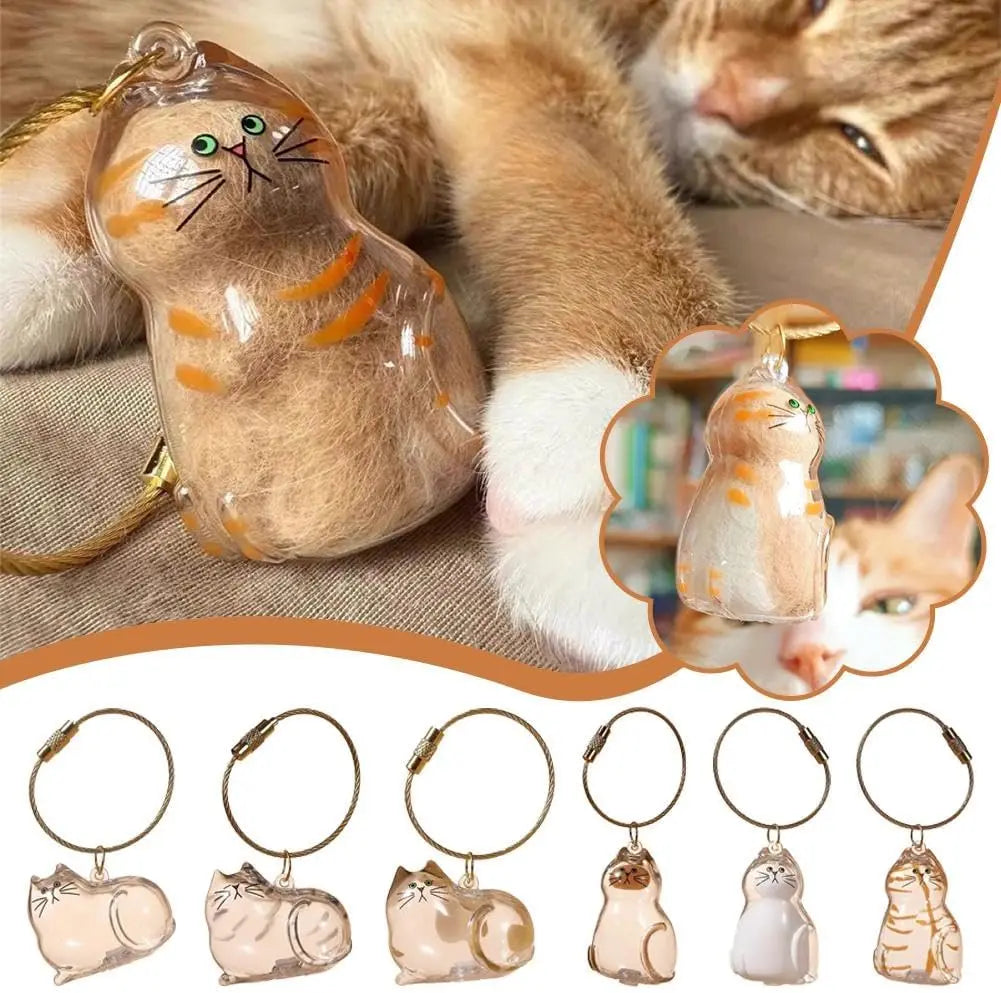 Capsule de Rangement en Résine pour Poils d'Animaux (Commémorative) Créative, Pendentif Unique en Poils de Chat/Chien, Porte-clés Nouveauté, Souvenir Tendance, Décoration de Voiture, Cadeau