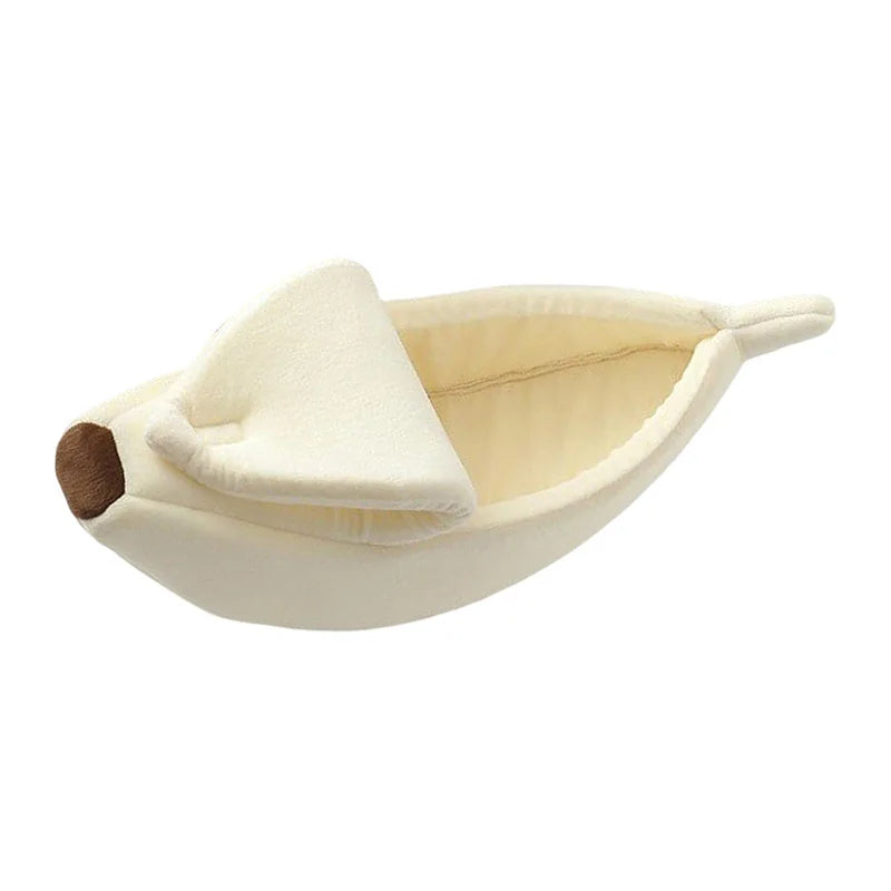 Lit Banane pour Chat – Panier Douillet en Peluche pour Chats et Petits Chiens