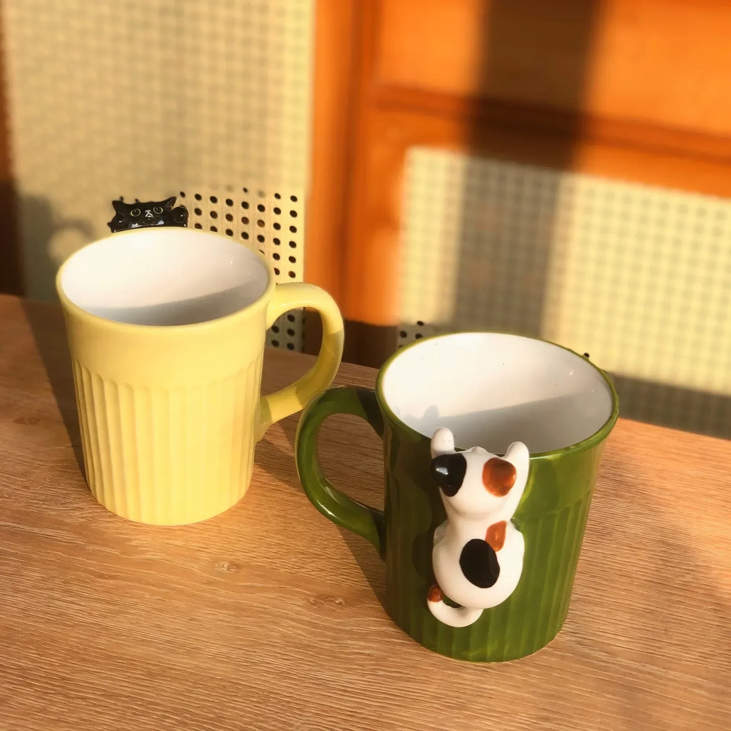 Jolie tasse en céramique Chat — Tasse à café mignonne avec motif de chat pour les amoureux des animaux