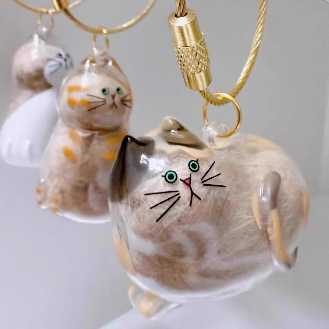 Pendentif commémoratif en résine avec capsule de poils de chat pour animaux de compagnie