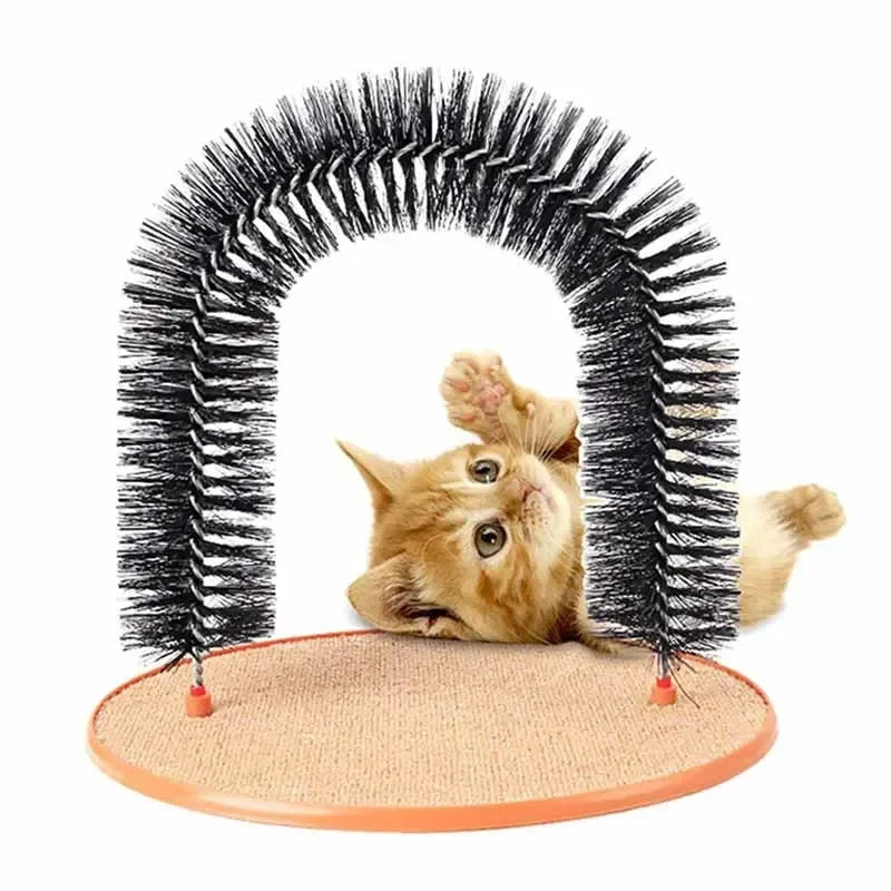 Jouet d'auto-toilettage pour chat — Brosse de massage avec tapis à gratter