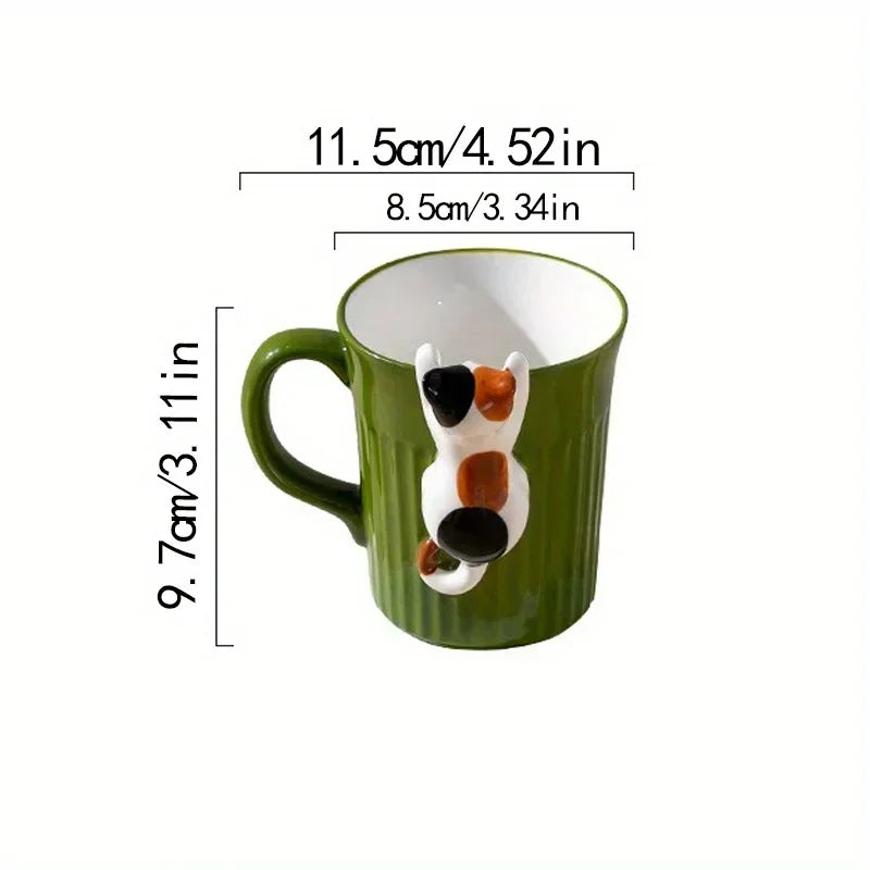 Jolie tasse en céramique Chat — Tasse à café mignonne avec motif de chat pour les amoureux des animaux