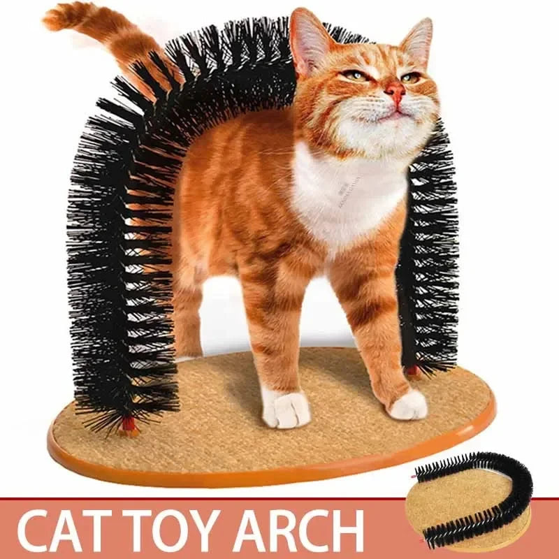 Jouet d'auto-toilettage pour chat — Brosse de massage avec tapis à gratter